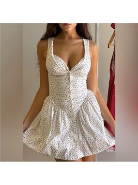 NWT FRANKIES BIKINIS Charlotte Floral Corset Mini Dress Size Small